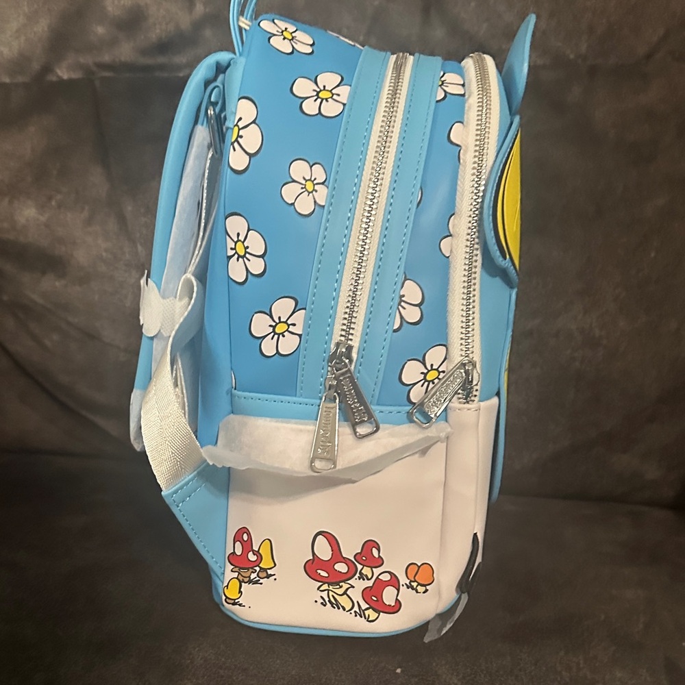 Loungefly Blue and White Smurfs Backpack Smurfette BNWT - Picture 6 of 7